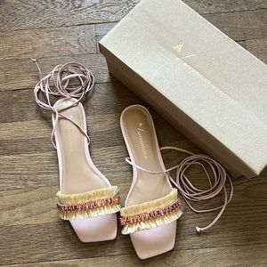 ANTHROPOLOGIE Embellished Tie Up Sandals